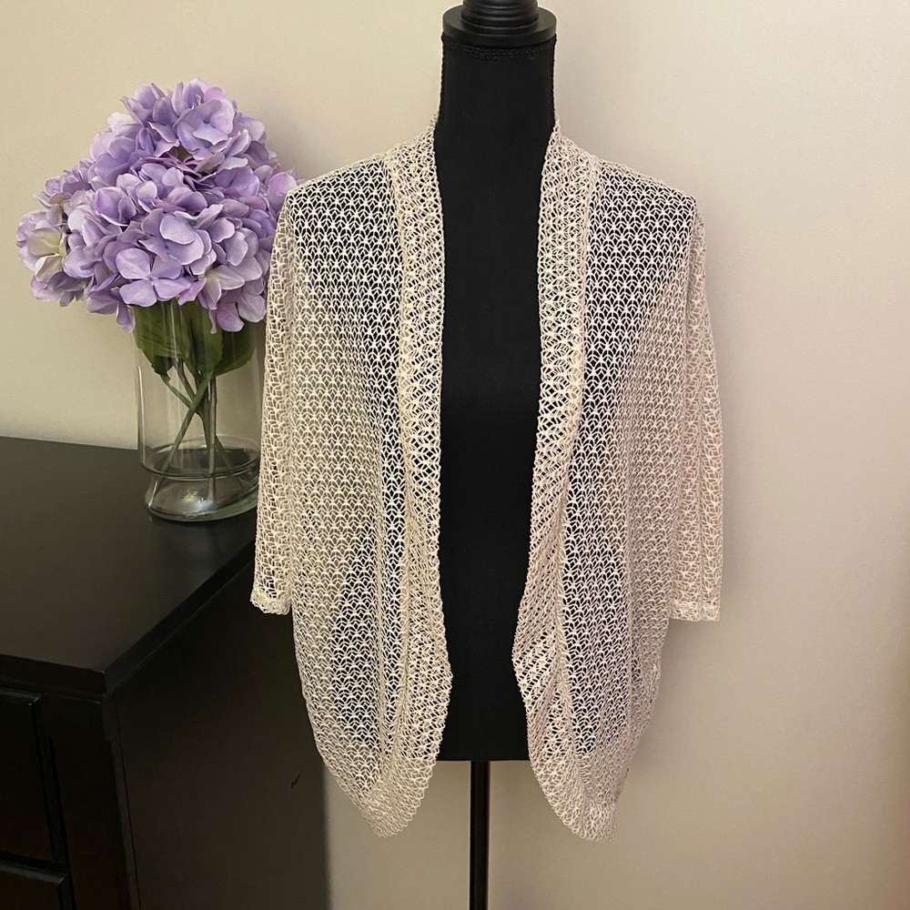 NWT Women’s Maurices Off White Open Stitch Cocoon Cardigan